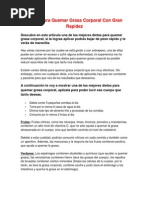 Dieta para quemar grasa corporal